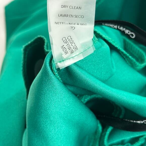 NWD Calvin Klein Kelly Green Sleeveless Belted Cropped Jumpsuit Womens Size 6 - Picture 11 of 12